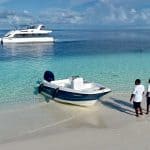 over reef private maldives surf charter boat floating villa